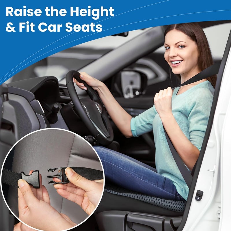 QUTOOL Car Seat Cushion - Memory Foam Wedge Booster Cushion for Comfortable Driving - Image 2