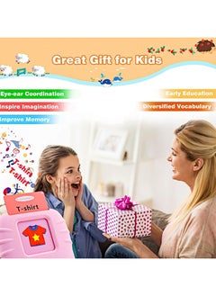 Festive Gallery Educational Toy For Kids Listen and Learn Literacy Audible Flash Cards For Toddlers 1 2 3 4 5 6 Years Old Boys Girls Flashcards Device With 112 pcs Double Sided Cards 224 Words Pink Reader  - Image 5