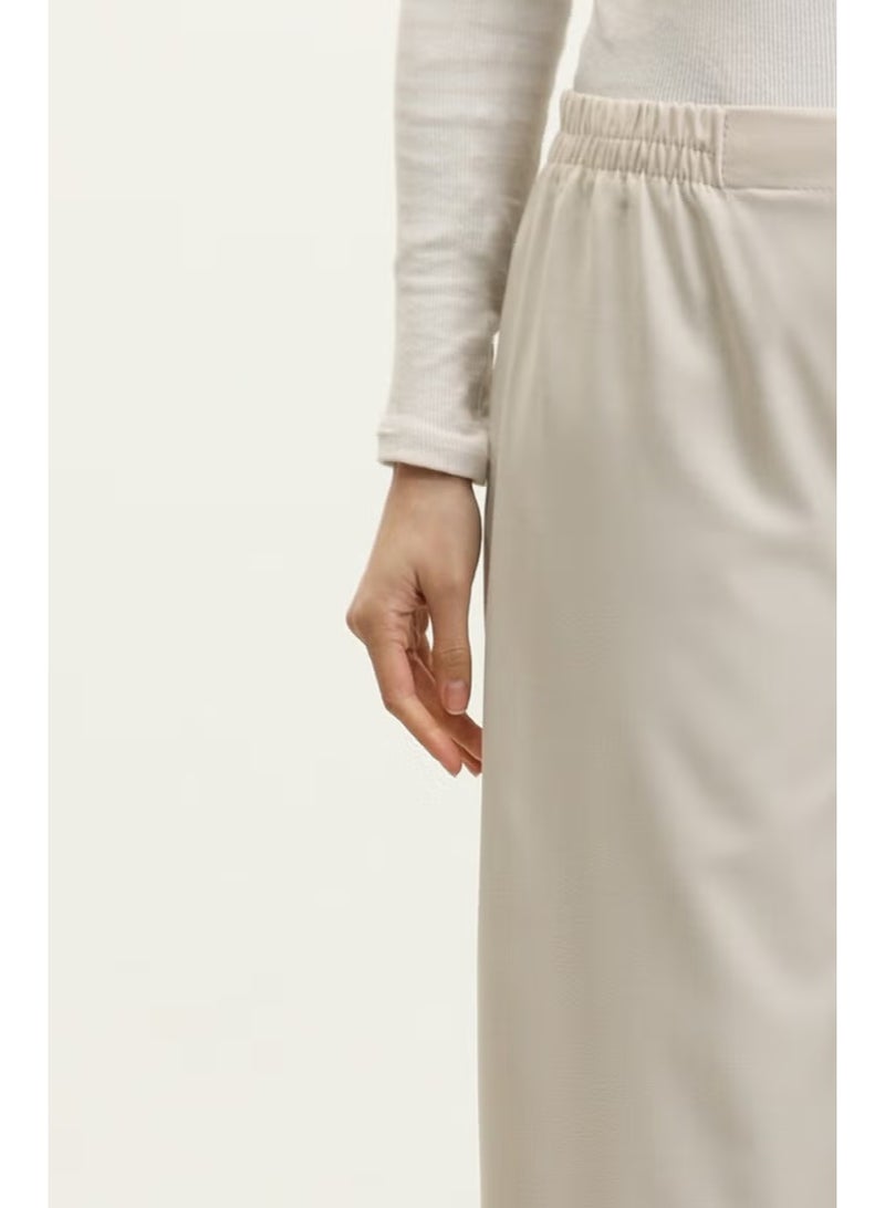 Sefa Merve Elastic Waist Wide Leg Trousers 2951C-03 Stone - Image 3