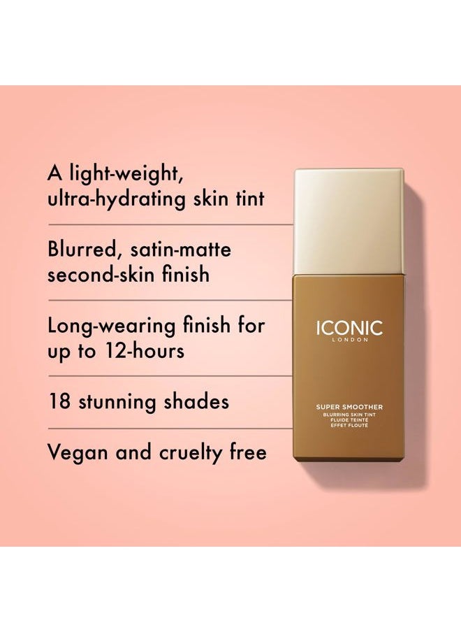 ICONIC LONDON Super Smoother Blurring Skin Tint | Light to Medium Coverage, Hydrating, Ultra-Lightweight Tinted Moisturizer, Cruelty-Free, Vegan Makeup (Warm Deep) 1.01 Fl oz  - Image 2