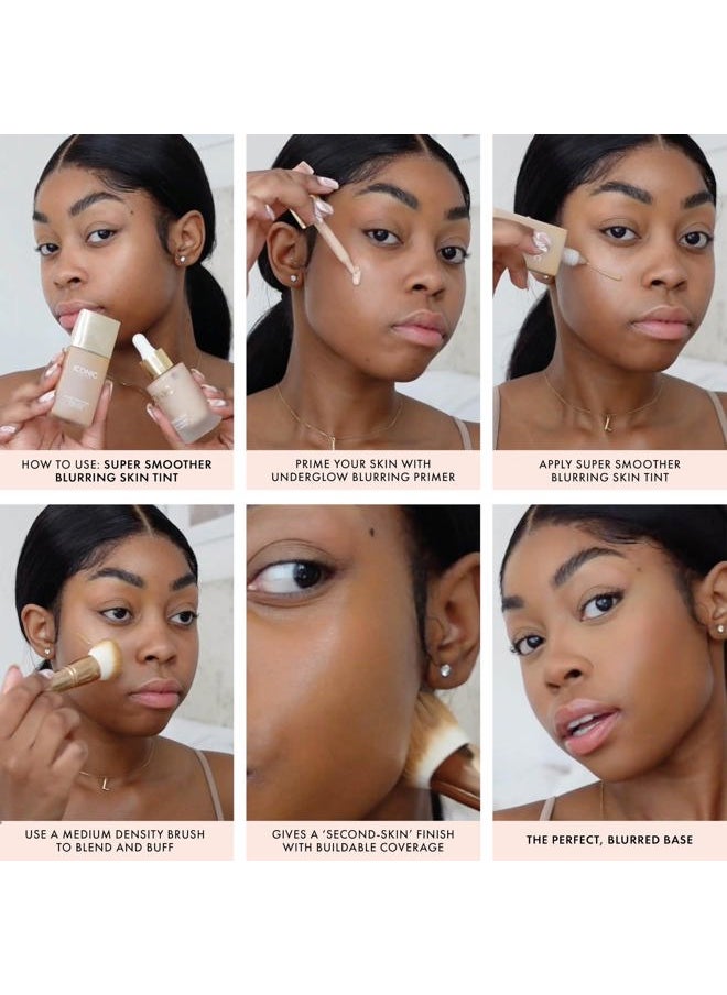 ICONIC LONDON Super Smoother Blurring Skin Tint | Light to Medium Coverage, Hydrating, Ultra-Lightweight Tinted Moisturizer, Cruelty-Free, Vegan Makeup (Warm Deep) 1.01 Fl oz  - Image 5