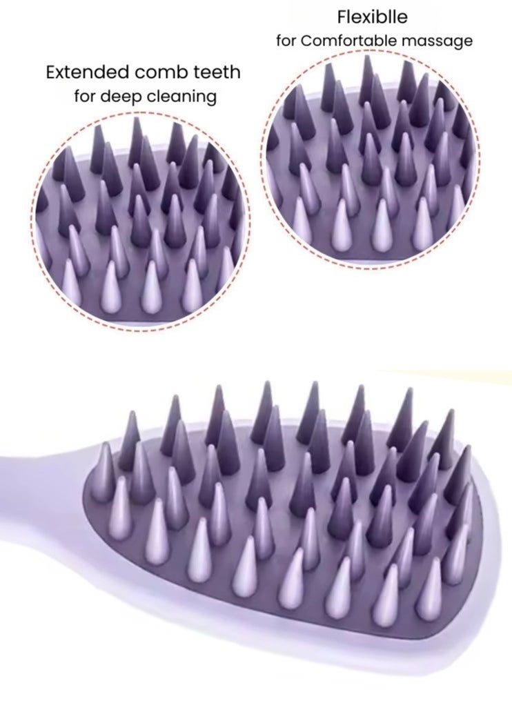 Prime by javaudan Long Handle Shampoo Brush Silicone Scalp Massage Comb Hair Scalp Scrubber  Washing Brush  - Image 2
