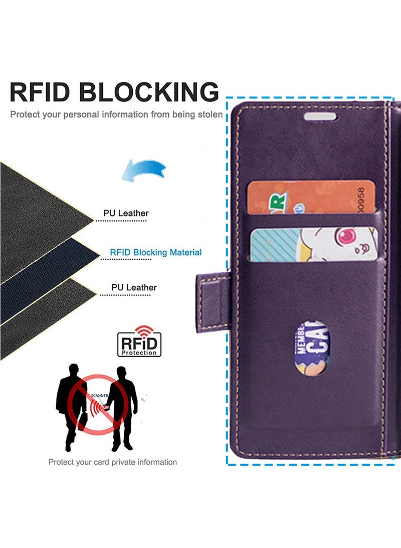 iPhone 15 Pro Max Leather Case Wallet Flip Cover Card Slots Magnetic MagSafe Stand Phone Holder Function Fold Shockproof Protective Full Protection  Anti-scratch Anti-stolen For iphone 15 Pro Max  - Image 4