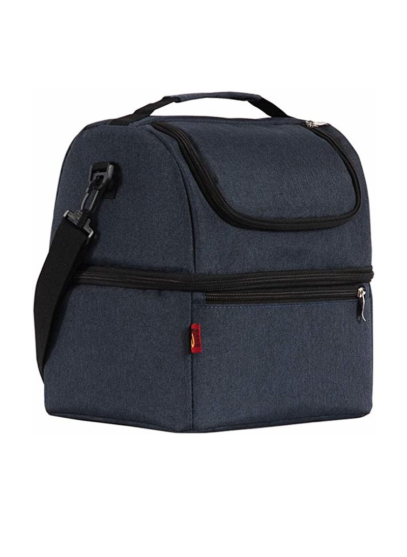 Dubkart Insulated Lunch Bag Box Cooler with Strap 2 Compartments Leakproof Waterproof Large Thermal Lunch Cooler Tote Food Bag for Work School Picnic Camping Fishing  - Image 1