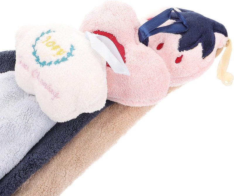 3pcs Cartoon Hanging Hand Towels Thick Absorbent Cotton Washcloths for Bathroom Kitchen Use Random Color - Image 5