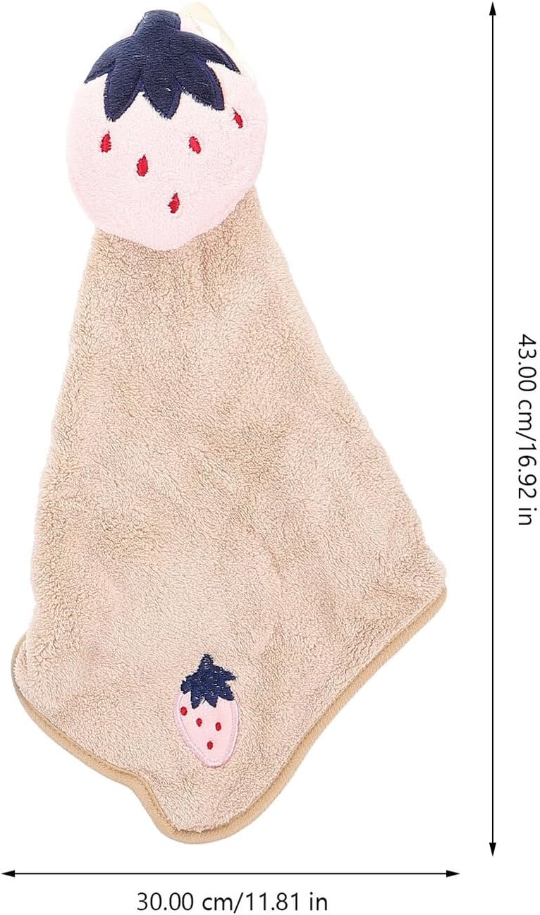 3pcs Cartoon Hanging Hand Towels Thick Absorbent Cotton Washcloths for Bathroom Kitchen Use Random Color - Image 2