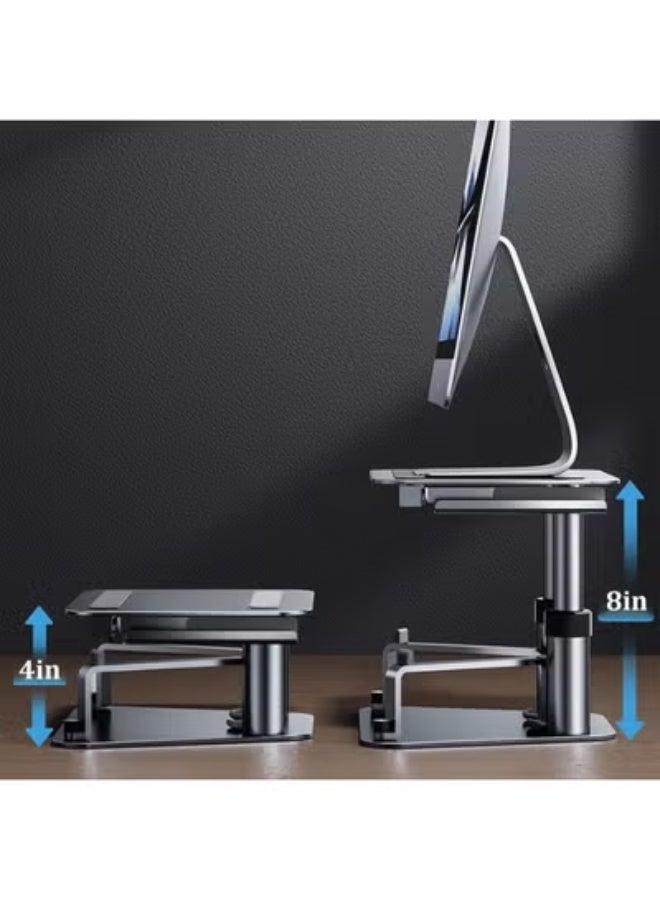 TIGER All-Aluminum Adjustable Monitor Stand – Ergonomic Desktop Display Bracket with Height-Lifting Platform, Keyboard & Phone Holder – Sleek, Space-Saving Design for Home Office, Workstations & Productivity - Image 4