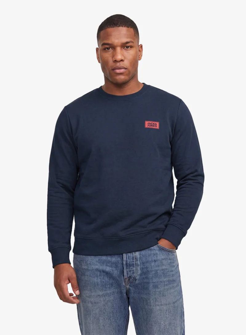 Solid Crew Neck Regular Fit Plus Size Sweatshirt