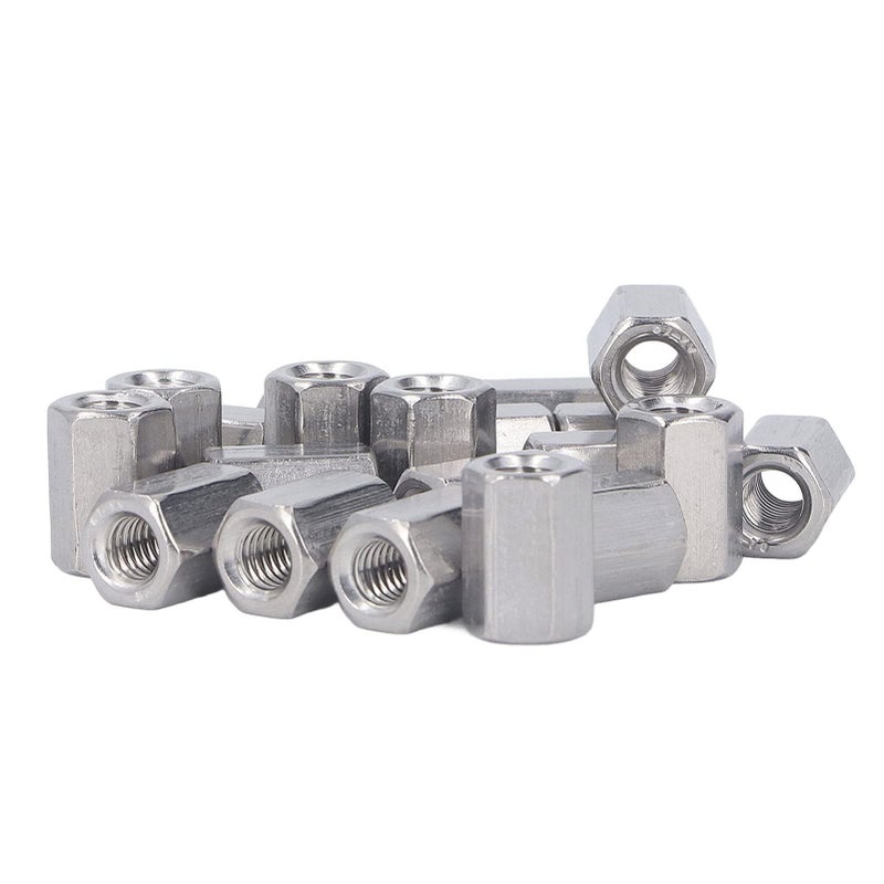 20 Pcs 304 Stainless Steel Hex Coupling Nut Set For Bolts Studs Threaded Rods - Image 3