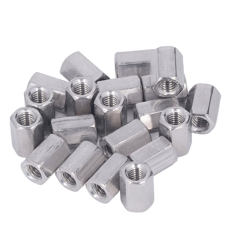 20 Pcs 304 Stainless Steel Hex Coupling Nut Set For Bolts Studs Threaded Rods - Image 5