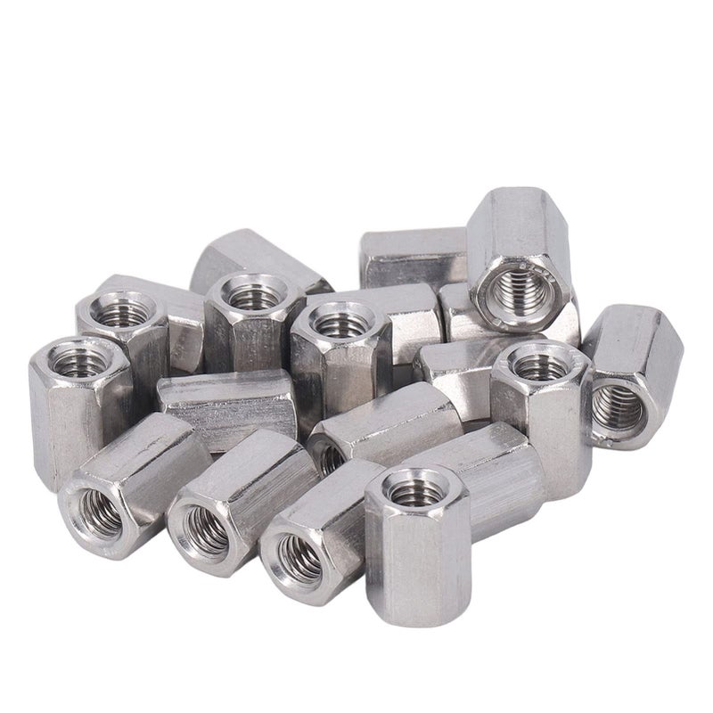 20 Pcs 304 Stainless Steel Hex Coupling Nut Set For Bolts Studs Threaded Rods - Image 4
