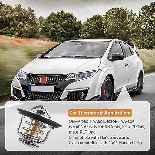 Salior Thermostat for Car,Heavy Duty Engine Coolant Thermostat Compatible with Honda Civic Accord Acura EL CL,Automotive Replacement Engine Thermostats OEM#19301-PAA-306,19301-RNA-315 - Image 3