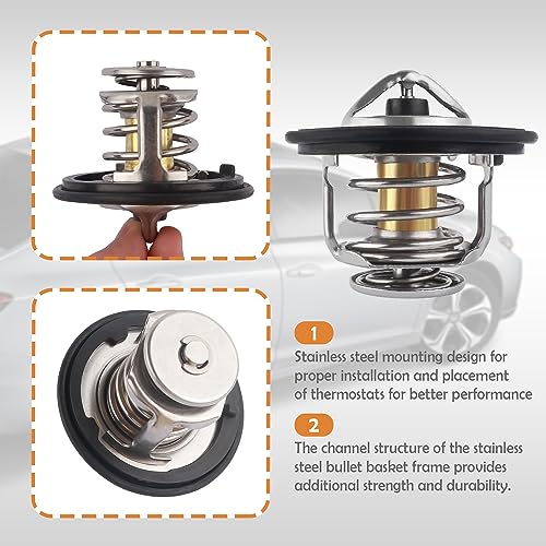 Salior Thermostat for Car,Heavy Duty Engine Coolant Thermostat Compatible with Honda Civic Accord Acura EL CL,Automotive Replacement Engine Thermostats OEM#19301-PAA-306,19301-RNA-315 - Image 4
