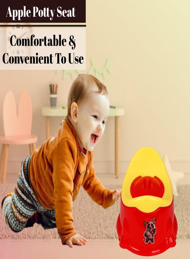 Nabhya Apple Potty Toilet Trainer Seat with Removable Bowl And Closing Lid and High Back Support for 6-18 Month Toddler Boys Girls (Red & Yellow) - Image 3