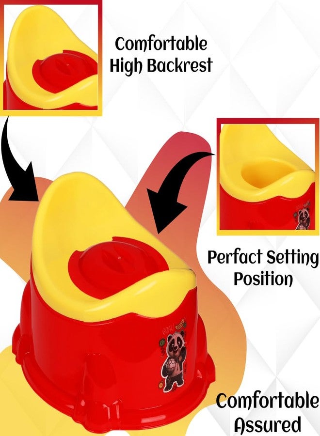 Nabhya Apple Potty Toilet Trainer Seat with Removable Bowl And Closing Lid and High Back Support for 6-18 Month Toddler Boys Girls (Red & Yellow) - Image 2