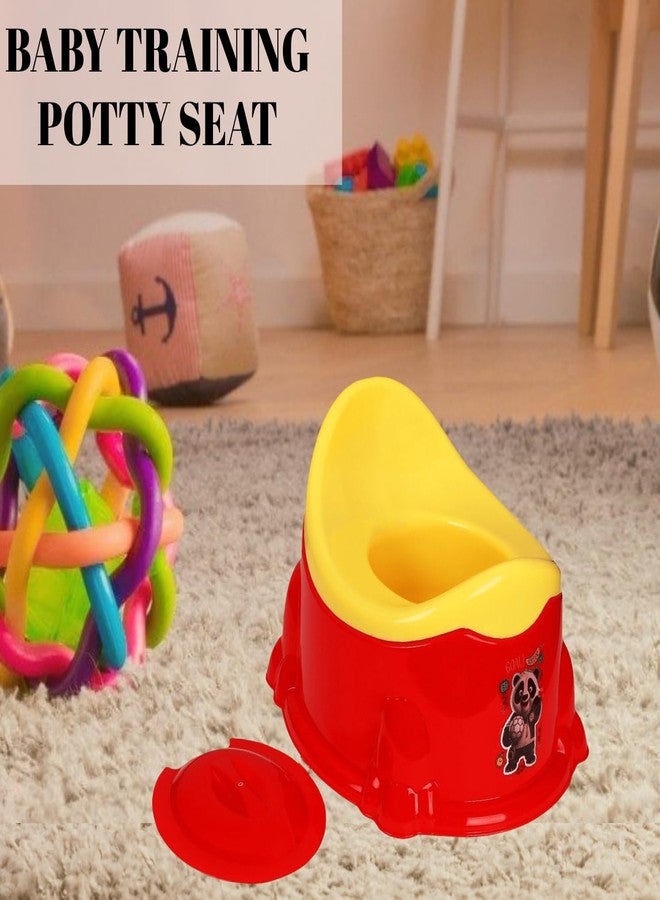 Nabhya Apple Potty Toilet Trainer Seat with Removable Bowl And Closing Lid and High Back Support for 6-18 Month Toddler Boys Girls (Red & Yellow) - Image 5