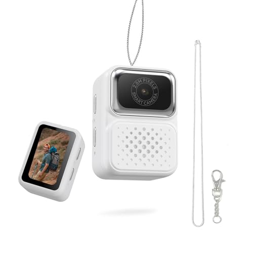 FETACA Tiny Mini Camera with Filter Modes, HD Video, Flashlight & Keychain | Portable Cute Vlogging Camera for Travel, Gifts & Fun (Cool White) - Image 1