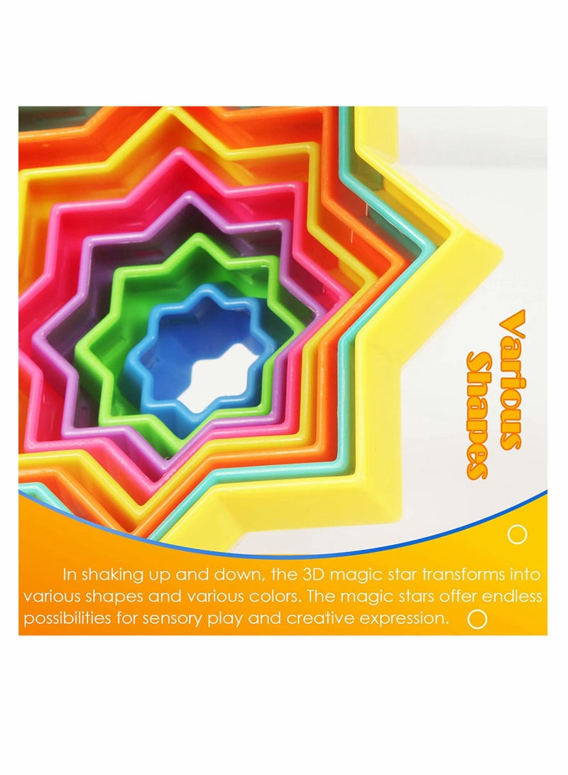 KASTWAVE Star Fidget 3D Magic Star Circles Fidget Spinner Colorful Sensory Portable Fidget Stress Relief Novelty Puzzle Game Anti Anxiety Poper Hand Early Educational Brain Development Gift for Kids - Image 2