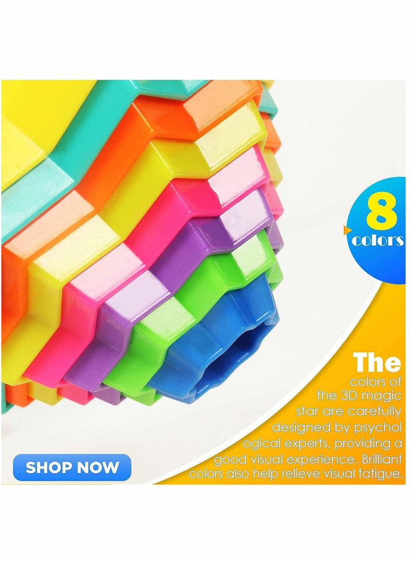 KASTWAVE Star Fidget 3D Magic Star Circles Fidget Spinner Colorful Sensory Portable Fidget Stress Relief Novelty Puzzle Game Anti Anxiety Poper Hand Early Educational Brain Development Gift for Kids - Image 4