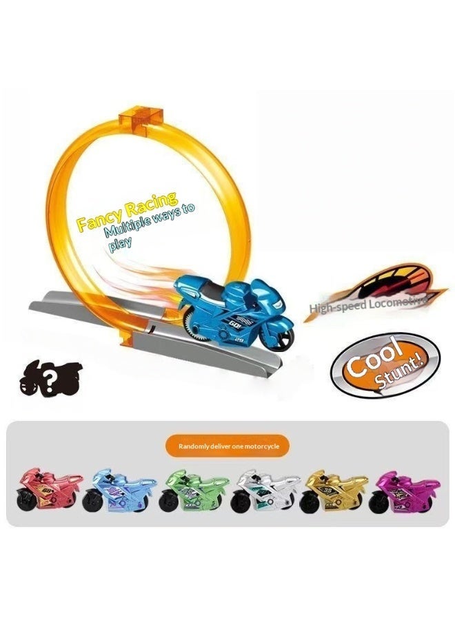 Children's Toys DIY Assembly Track Inertia Motorcycle, Puzzle Spinning Speed Flying Motorbike, No Battery Friction Powered, Boys Racing Competitive Toy, Party Gift Bulk Wholesaletoys for Kids 5 Years to 7 Years - Image 1