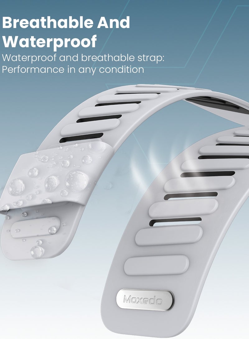 Moxedo Moxedo Flow-Fit Silicone Strap Compatible with WHOOP 4.0  Adjustable Replacement Band for Men & Women Lightweight, Sweatproof, Skin-Friendly, Secure Fit, Waterproof Sports Loop ( Grey/Black)  - Image 4