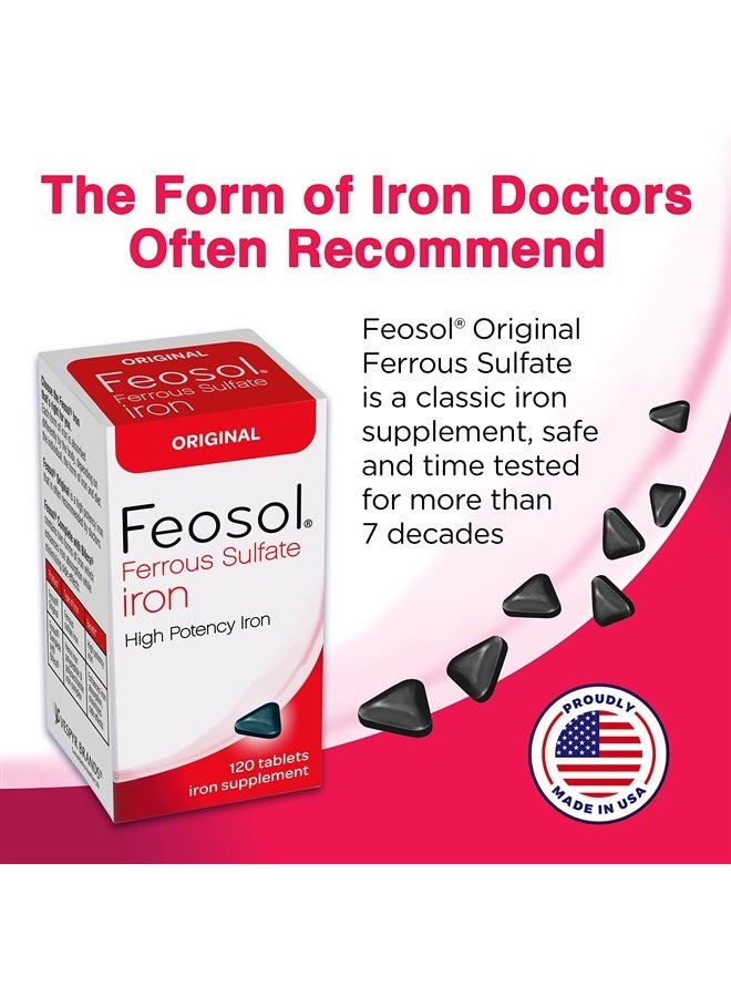 Feosol Original Feosol Ferrous Sulfate Iron High Potency Iron 120 Tablets - Image 5