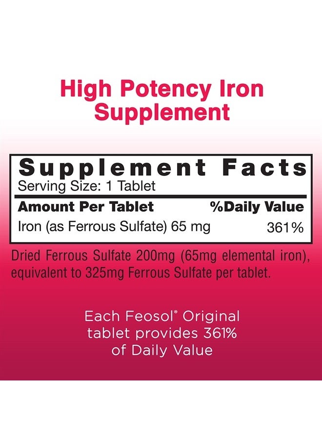 Feosol Original Feosol Ferrous Sulfate Iron High Potency Iron 120 Tablets - Image 2
