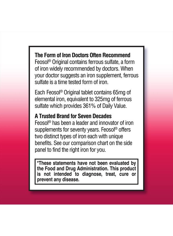 Feosol Original Feosol Ferrous Sulfate Iron High Potency Iron 120 Tablets - Image 3