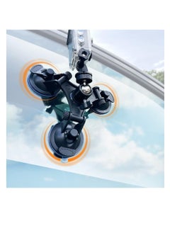 Y&D Triple Suction Cup Mount Holder, Action Camera Car Windshield Mount, with 1/4 Threaded Head 360 Degree Tripod Ball and Screw, Compatible Gopro, DJI OSMO Akaso  - Image 1