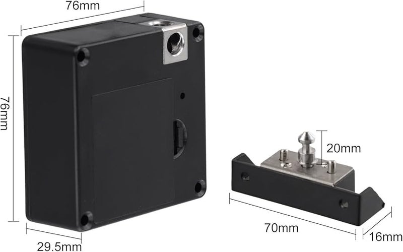 Black Electronic Cabinet Lock Smart Digital Keyless Drawer Security System With Battery Alarm - Image 2