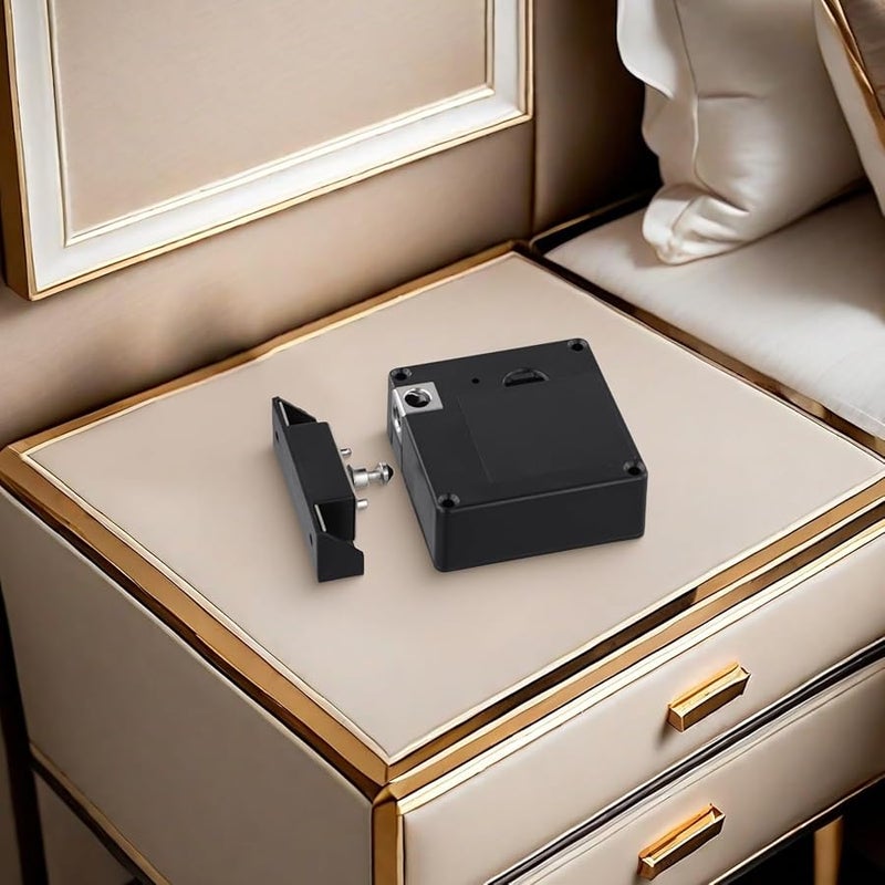 Black Electronic Cabinet Lock Smart Digital Keyless Drawer Security System With Battery Alarm - Image 5