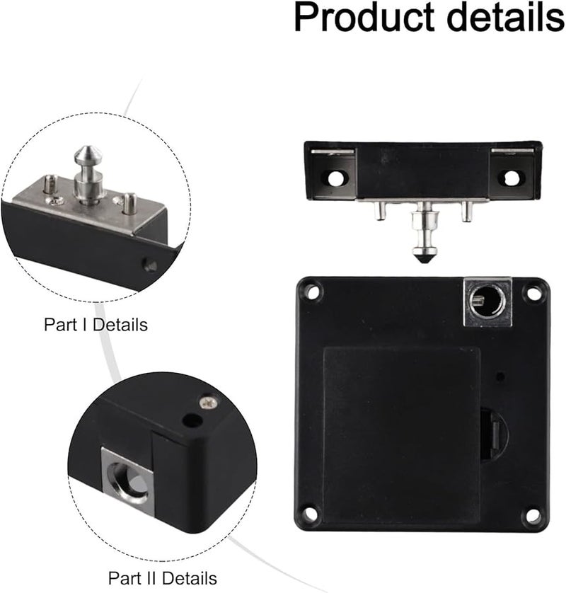 Black Electronic Cabinet Lock Smart Digital Keyless Drawer Security System With Battery Alarm - Image 3
