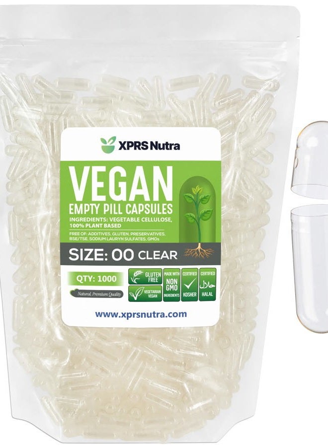 XPRS Nutra كبسولات نباتية فارغة حجم 00 - 1000 كبسولة شفافة للتعبئة الذاتية - كبسولات نباتية للتعبئة - Image 1
