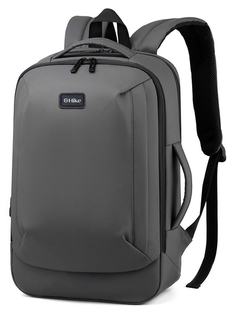 هايك Hike Premium Durable 16.5-inch Backpack Water Resistant Laptop Daypack with Built in USB Port and Multi Compartments for Travel/Business/College/School, HK2102 - GREY - Image 1