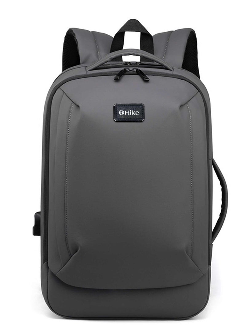 هايك Hike Premium Durable 16.5-inch Backpack Water Resistant Laptop Daypack with Built in USB Port and Multi Compartments for Travel/Business/College/School, HK2102 - GREY - Image 3