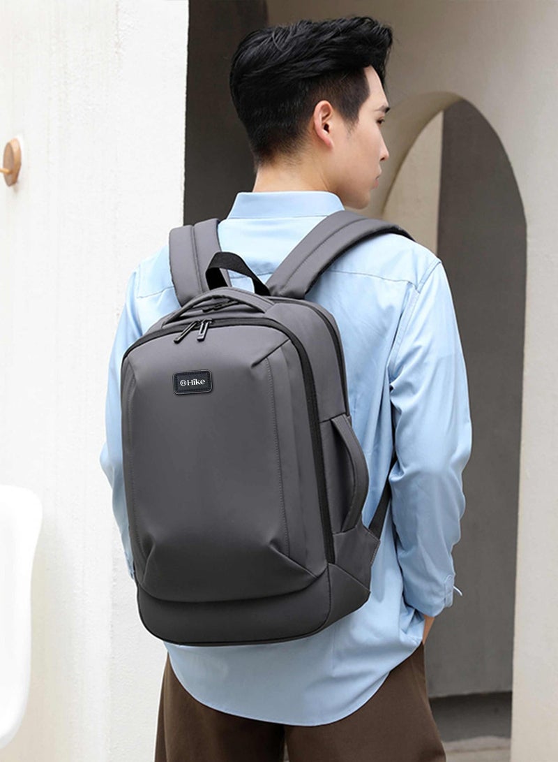 هايك Hike Premium Durable 16.5-inch Backpack Water Resistant Laptop Daypack with Built in USB Port and Multi Compartments for Travel/Business/College/School, HK2102 - GREY - Image 2