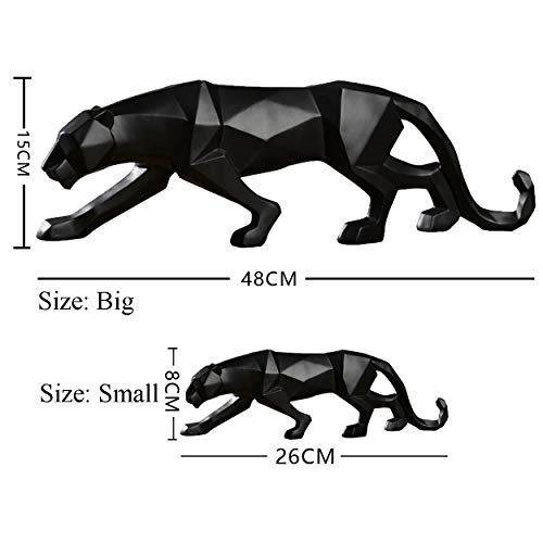 FJWYSANGU Abstract Leopard Statues Panther Sculpture Hand Craved Animal Resin Modern Home Decoration Small White - Image 2