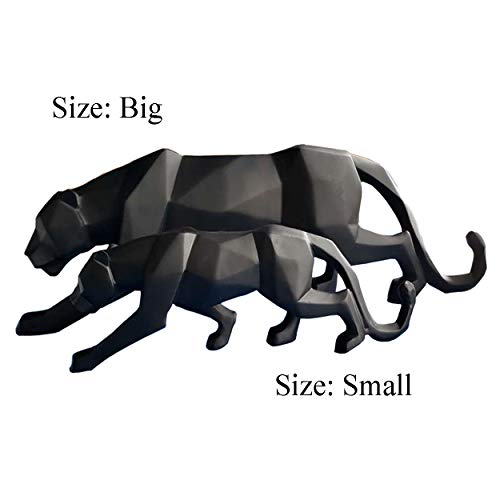 FJWYSANGU Abstract Leopard Statues Panther Sculpture Hand Craved Animal Resin Modern Home Decoration Small White - Image 3