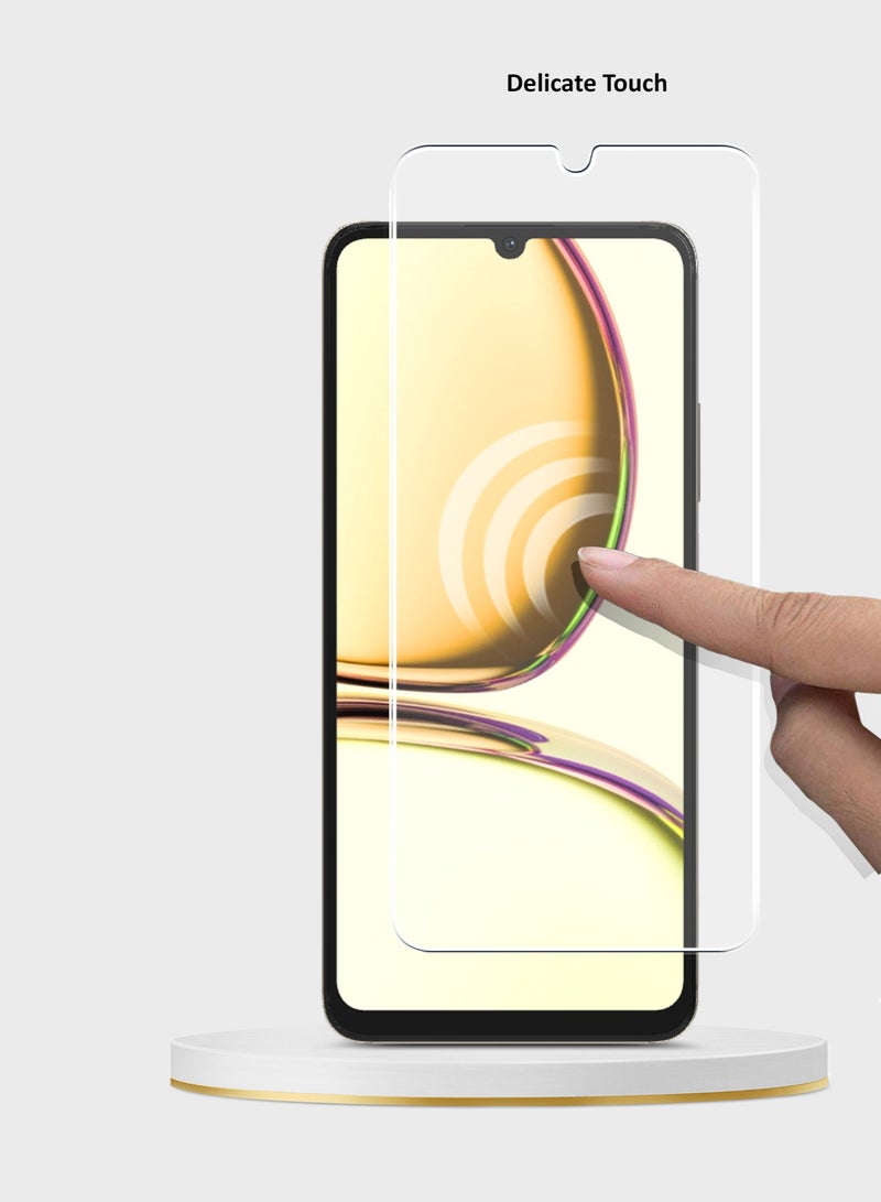 Wtech Realme C53 4G 2023 Premium Series Curved Edges 9H 2.5D Tempered Glass Screen Protector (MSG9CN) - Clear - Image 4