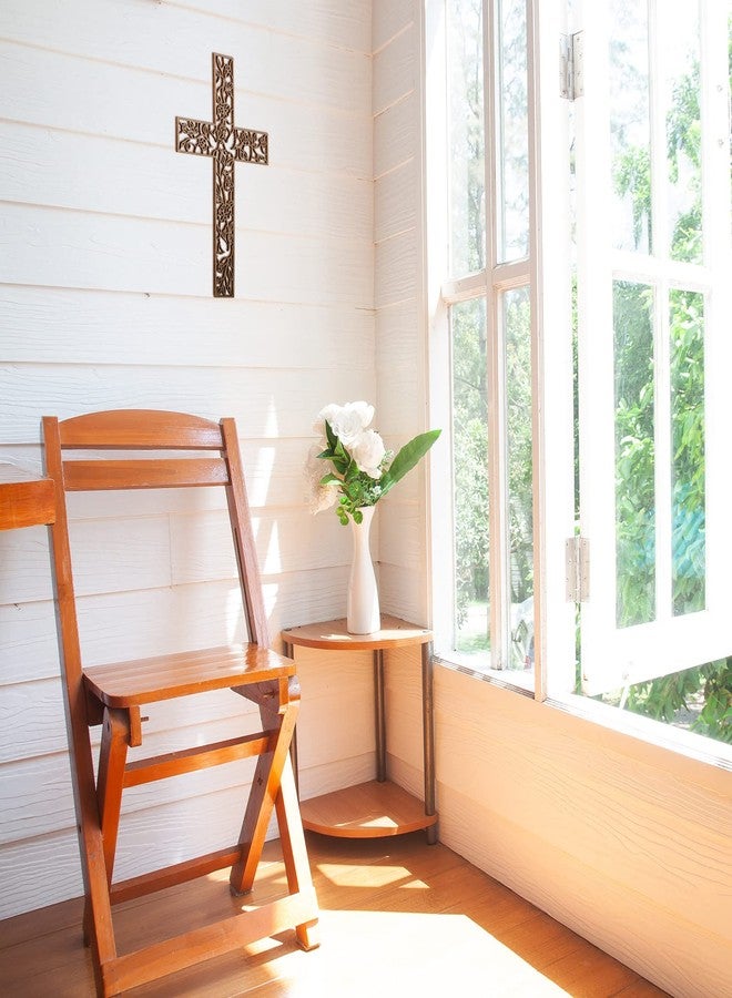 Yookeer Wooden Wall Hanging Cross Flower Pigeon Religious Home Living Room Decor Rustic Wooden Wall Cross Decoration for Home - Image 4