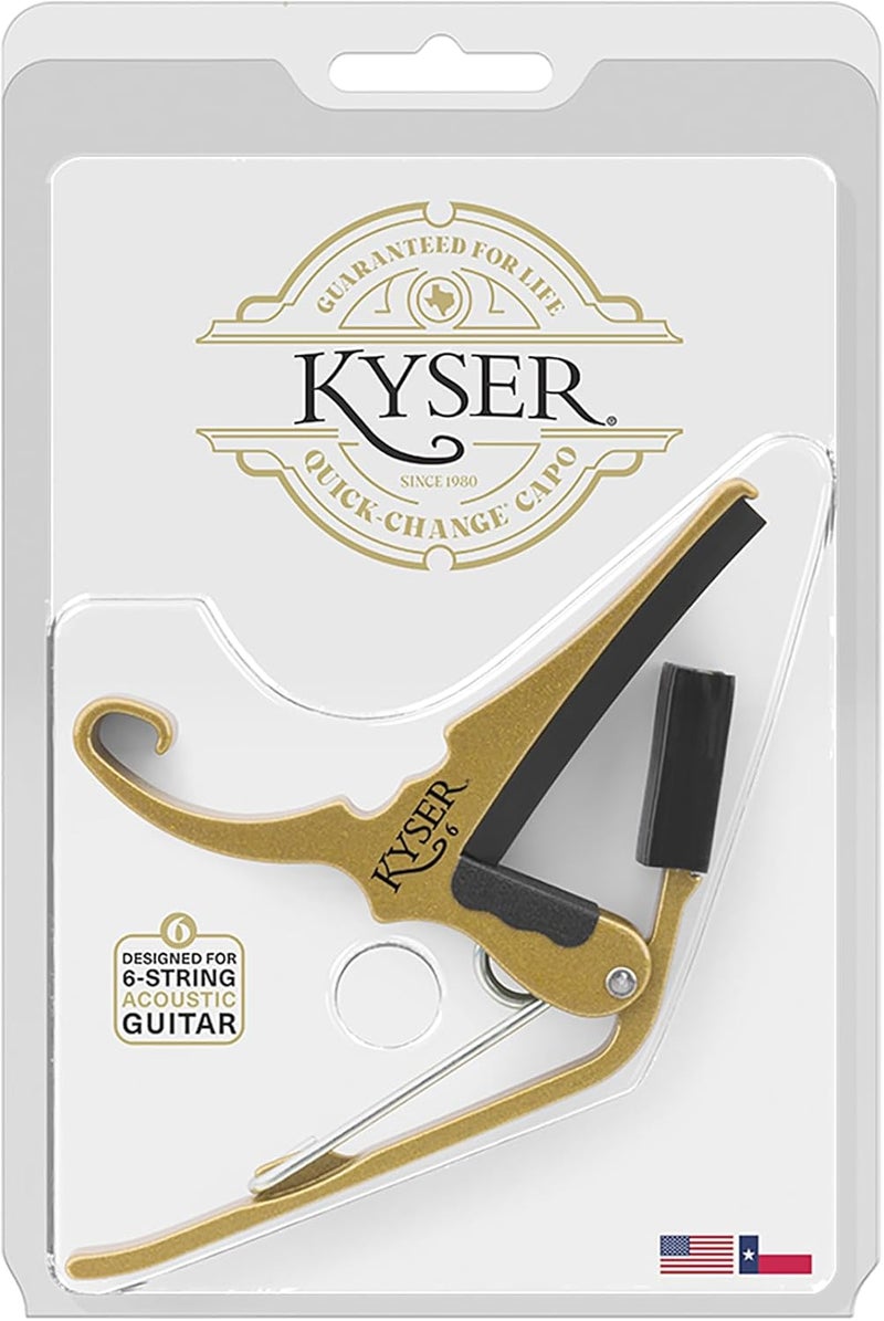 Kyser Quick-Change Guitar Capo for 6-string acoustic guitars, Gold, KG6GA - Image 5