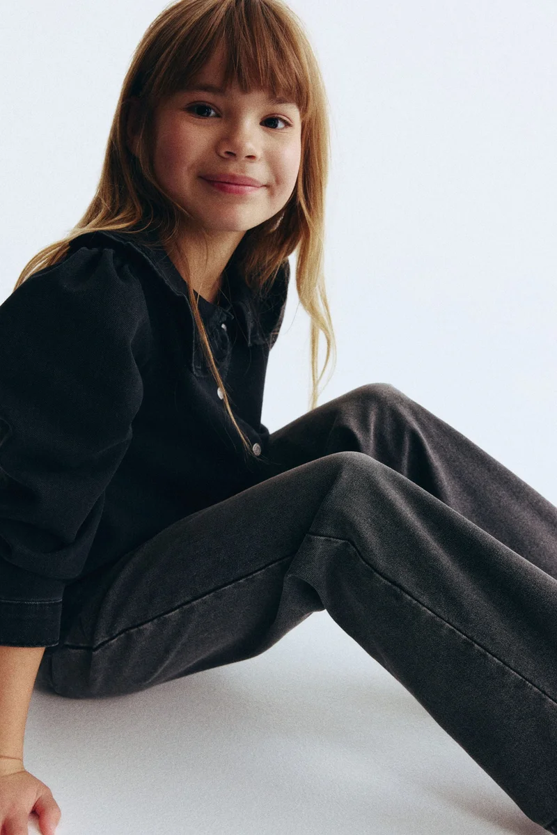 H&M Wide denim-look trousers