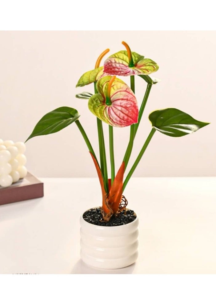 OASIS-TH Artificial Plant with Pot for Home Garden Decor 27CM 
