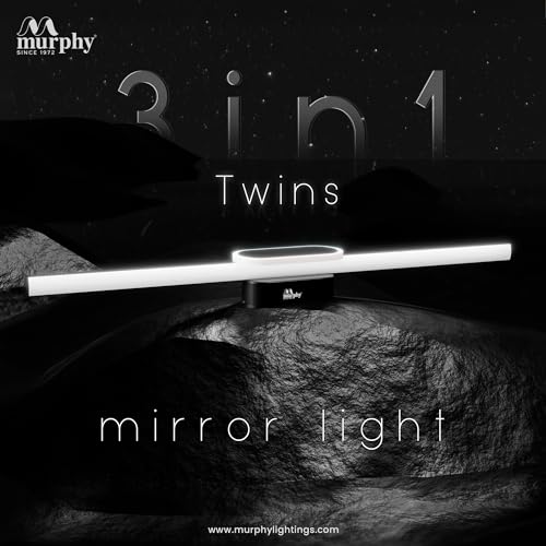 Murphy Aluminium 16+2W Black Finish Led Picture Photo Frame Light/Bathroom Dressing Table Light With 3 Color Changing Light (White,Warm White And Natural White), Pack Of 3 - Image 2