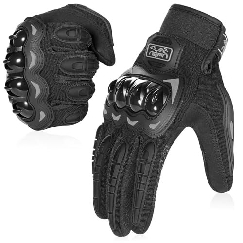 COFIT Motorcycle Gloves for Men and Women, Full Finger Touchscreen Motorbike Gloves for BMX ATV MTB Riding, Road Racing, Cycling, Climbing, Motocross - Black L - Image 1