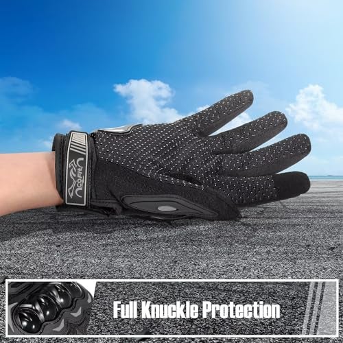 COFIT Motorcycle Gloves for Men and Women, Full Finger Touchscreen Motorbike Gloves for BMX ATV MTB Riding, Road Racing, Cycling, Climbing, Motocross - Black L - Image 4