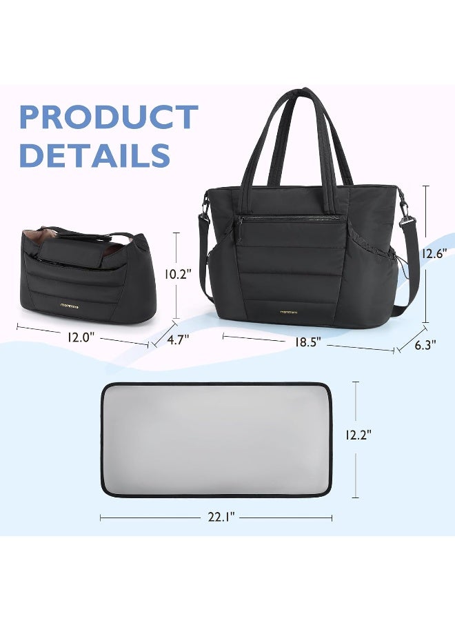 موممور mommore Diaper Bag Tote with Stroller Organizer Puffer Bag Large Capacity Baby Bag with Changing Pad for Travel, Hospital - Image 5