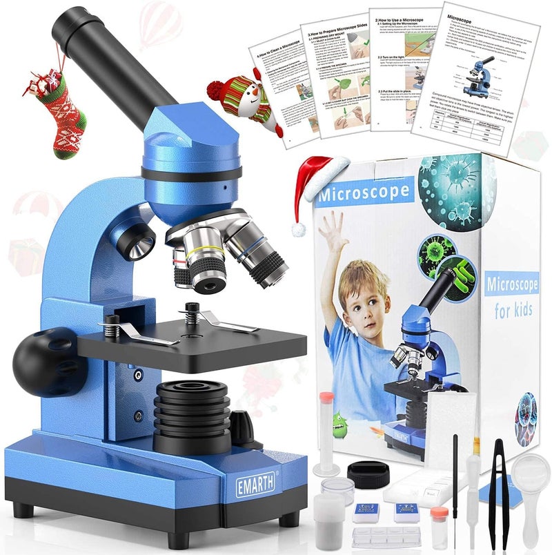 Emarth Microscope for Kids Beginners Children Student, 40X- 1000X Compound Microscopes with 52 pcs Educational Kits - Image 4