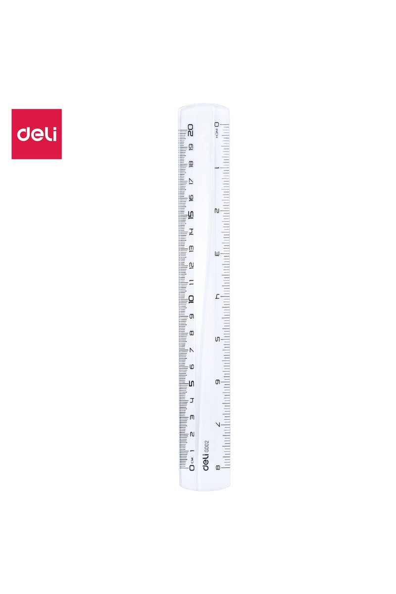 Deli G00212 Ruler Transparent 20 Cm - Image 1