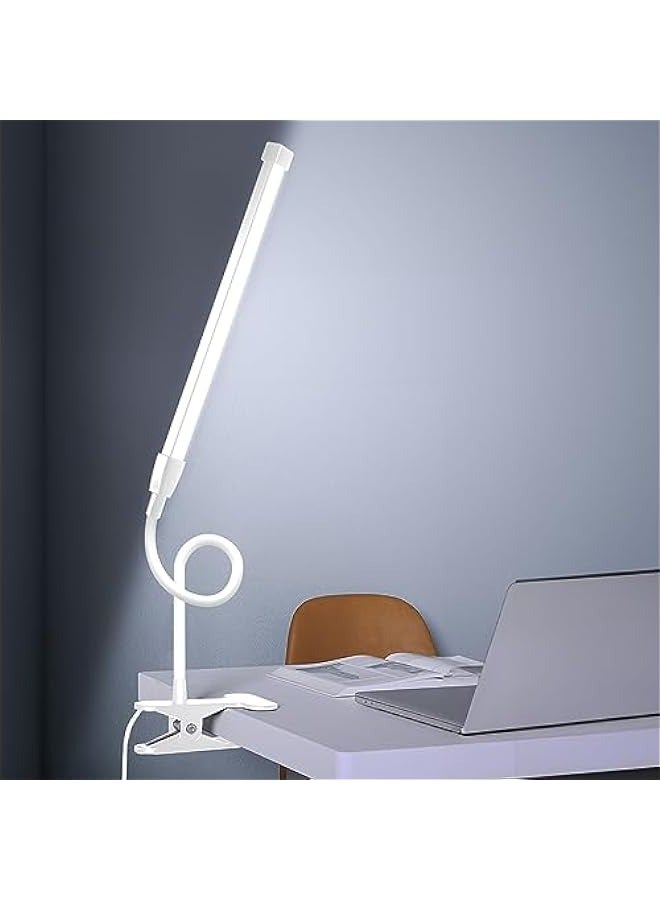 ميكسد مصباح مكتب LED مع مشبك، مصابيح بمشبك للعناية بالعين للمكتب المنزلي، 3 اوضاع و10 درجات للسطوع، عنق اوزة طويل مرن، معدن، مصابيح طاولة لمهام المهندس المعماري بذراع متارجح.. - Image 1